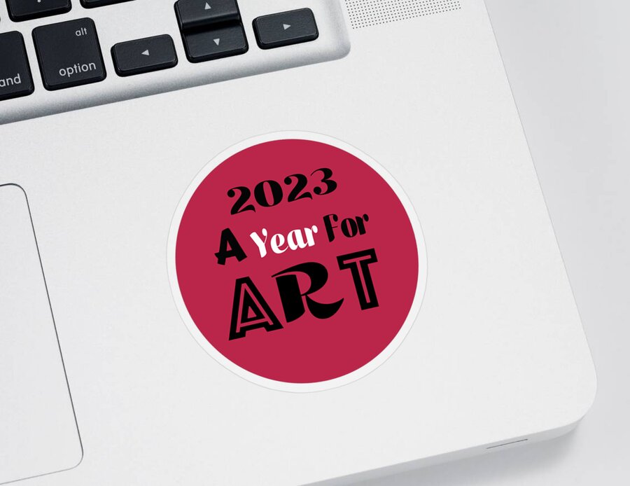 Magenta Sticker featuring the painting A Year For Art - Viva Magenta by Rafael Salazar