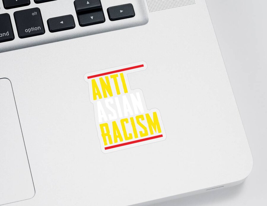 Asian Lives Matter Sticker featuring the digital art AAPI Lives Matter - Anti Asian Racism by Mercoat UG Haftungsbeschraenkt
