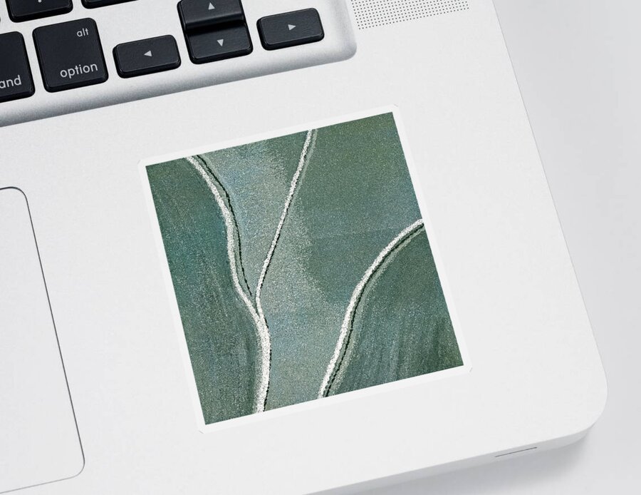 Abstract Sticker featuring the painting Abstract 1222 Slate Green by Corinne Carroll