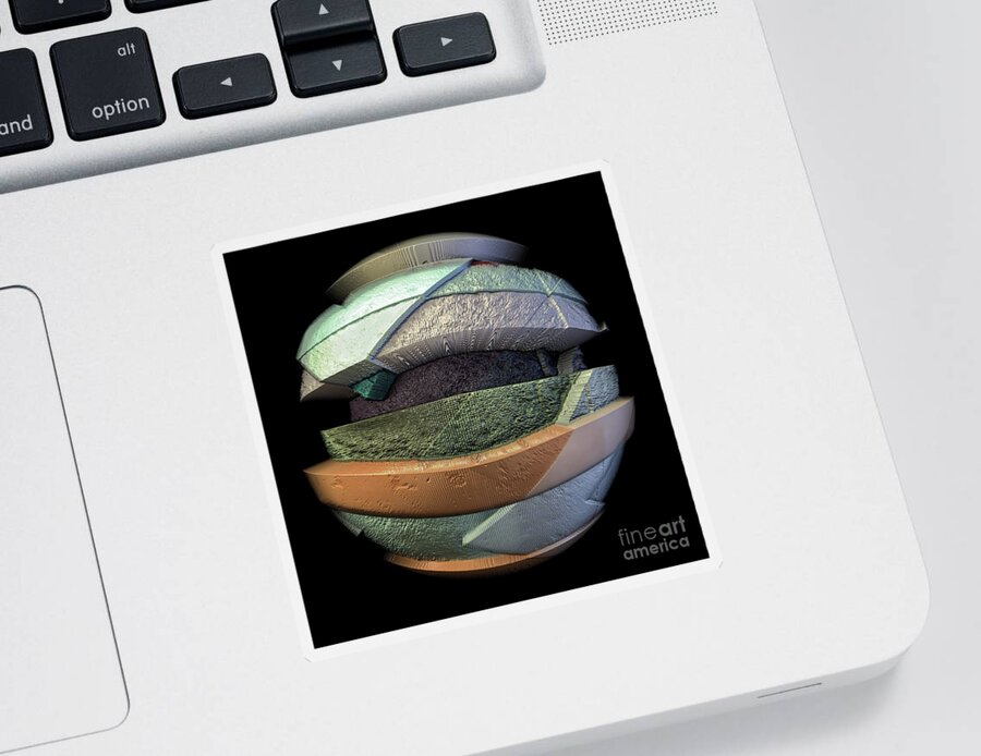 Texture Sticker featuring the digital art Abstract 3D Sphere by Phil Perkins