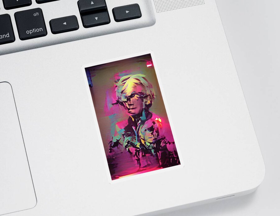Richard Reeve Sticker featuring the digital art Abstract Andy by Richard Reeve