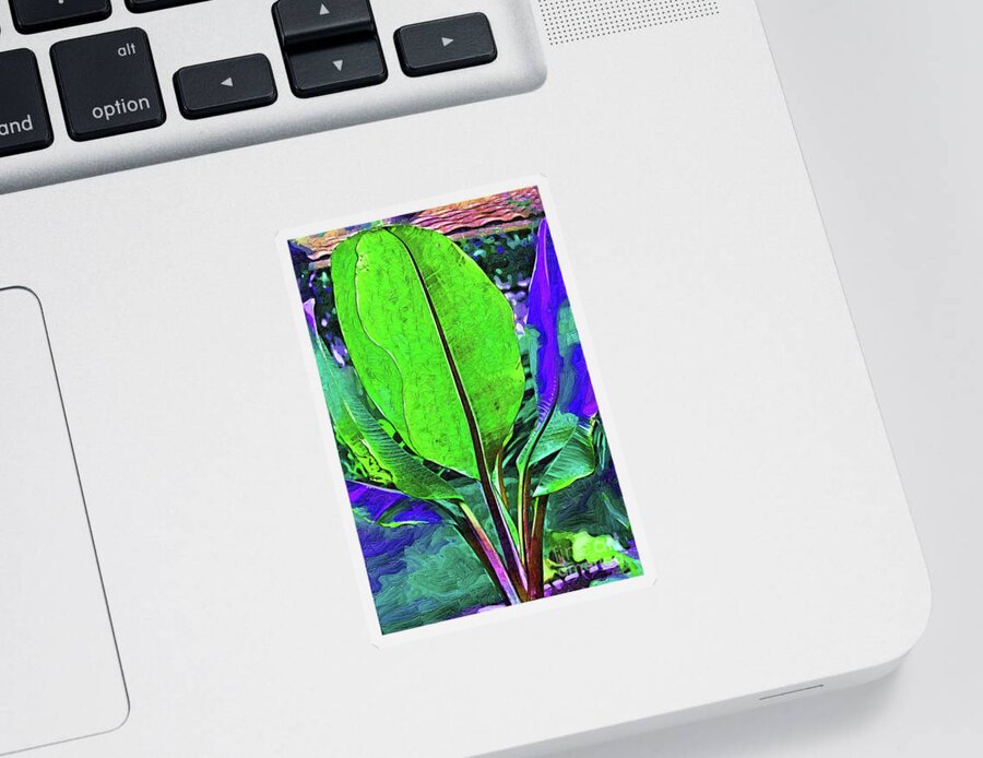 Banana-plant Sticker featuring the digital art Abstract Banana Plant by Kirt Tisdale
