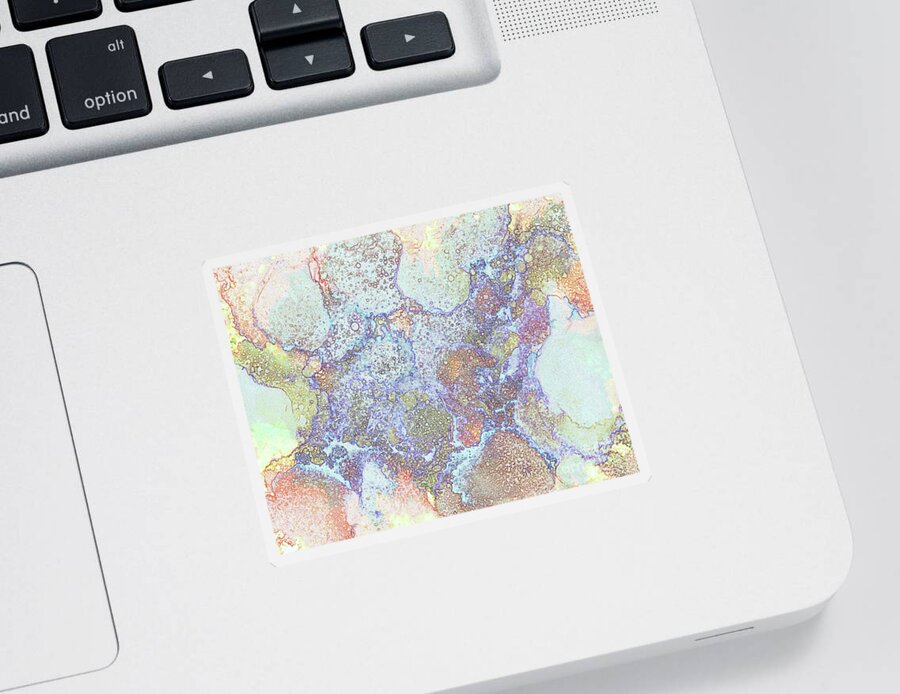 Abstract Sticker featuring the mixed media Abstract Design 181 by Lucie Dumas