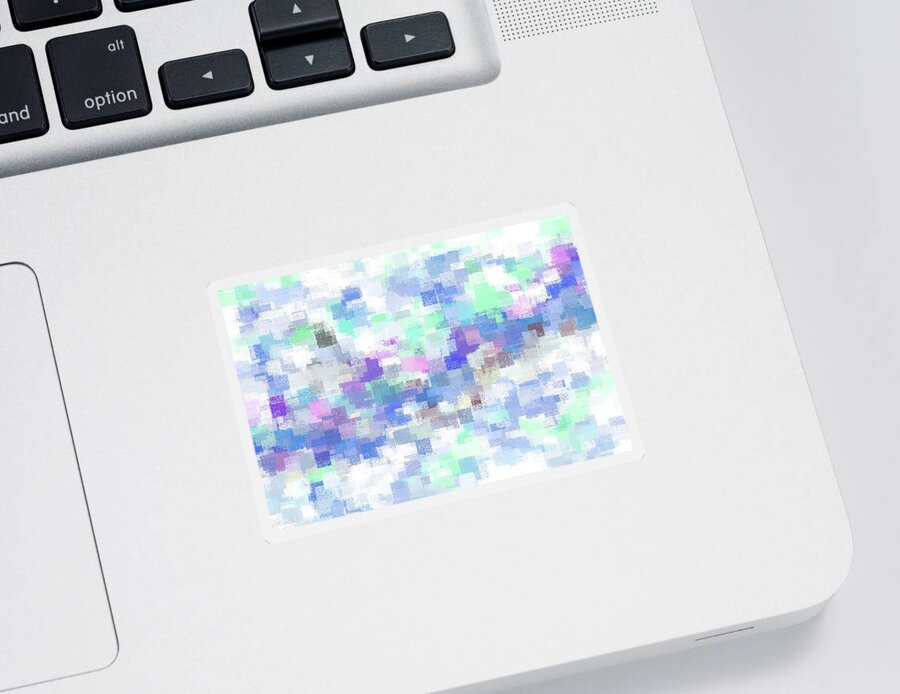 Abstract Sticker featuring the digital art Abstract Design 216 by Lucie Dumas