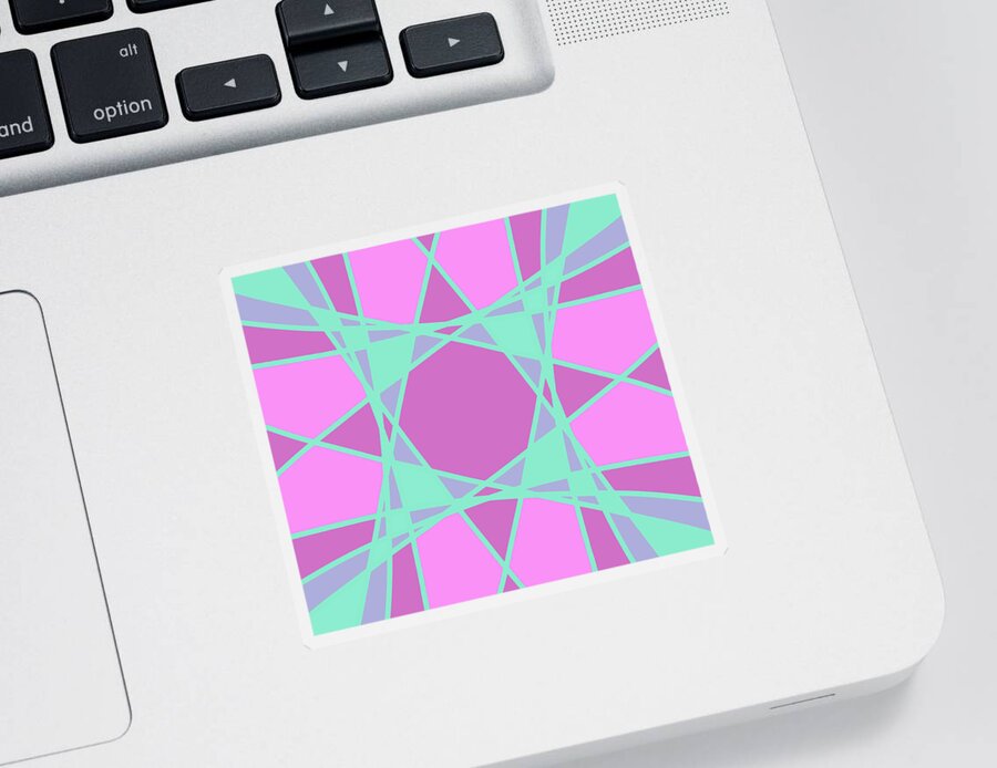 Home Decor Sticker featuring the digital art Abstract Flower - Modern Design Pattern in Hot Pink by Patricia Awapara