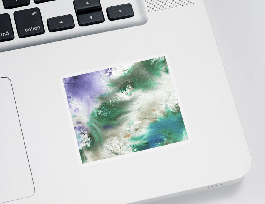 Wave Sticker featuring the painting Abstract Ocean Splashes And Waves Watercolor by Irina Sztukowski