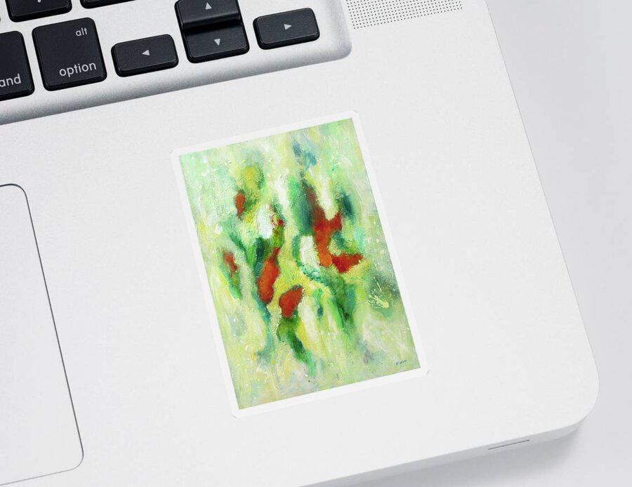 Abstract Sticker featuring the painting Abstract Painting 106 by Maria Meester