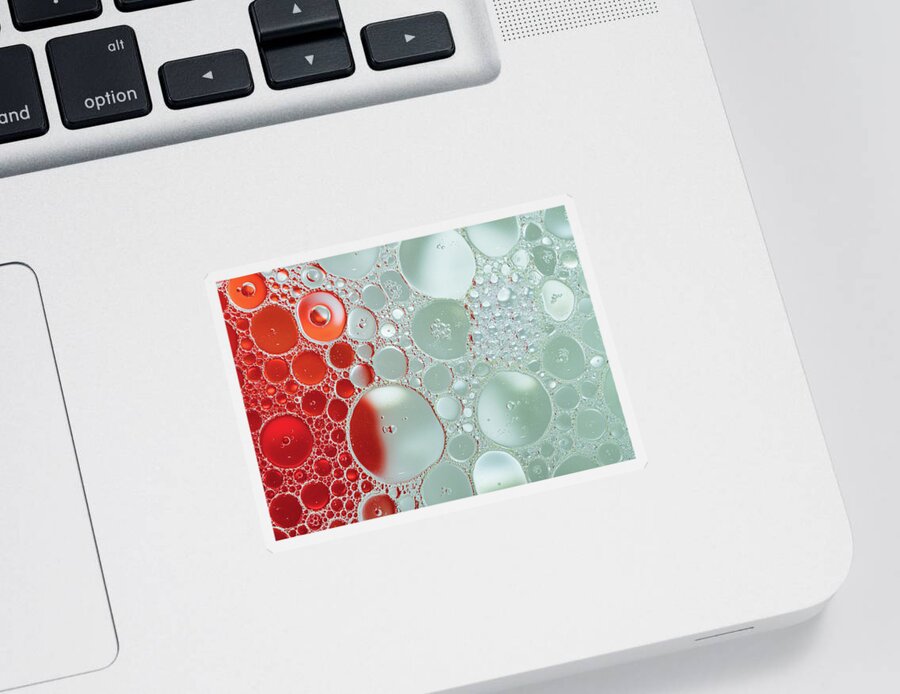 Abstract Photography Sticker featuring the photograph Abstract Photography - Red and Green by Amelia Pearn