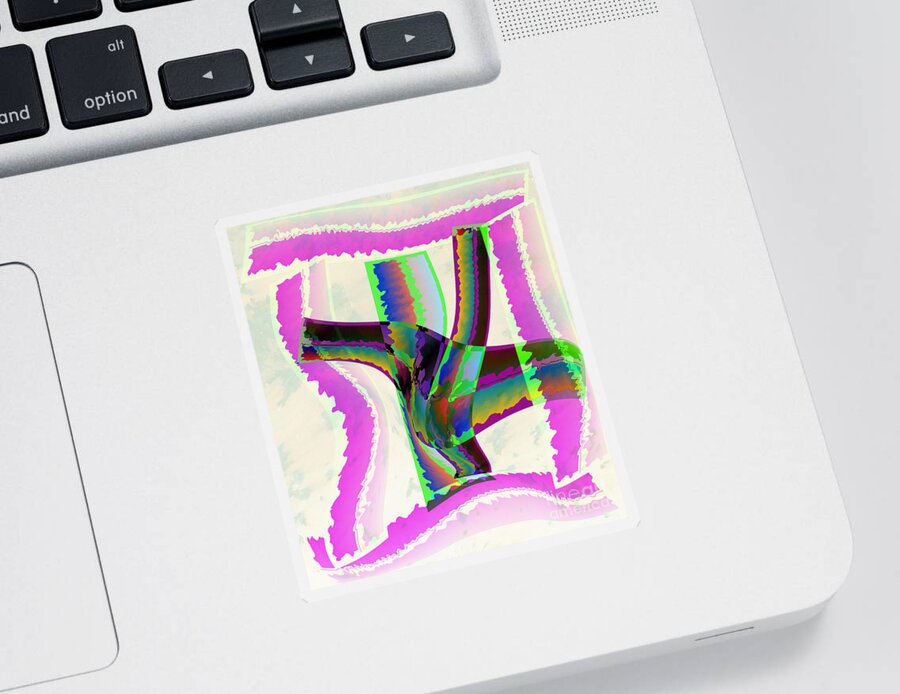 Ribbons Sticker featuring the digital art Abstract Ribbons by Kae Cheatham