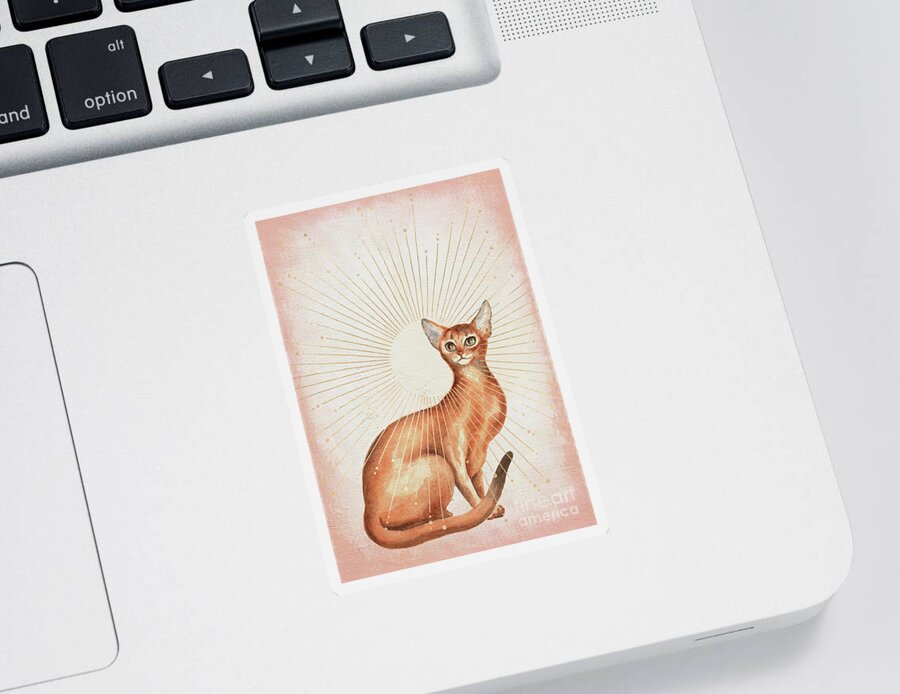 Abyssinian Cat Sticker featuring the painting Abyssinian Cat by Garden Of Delights