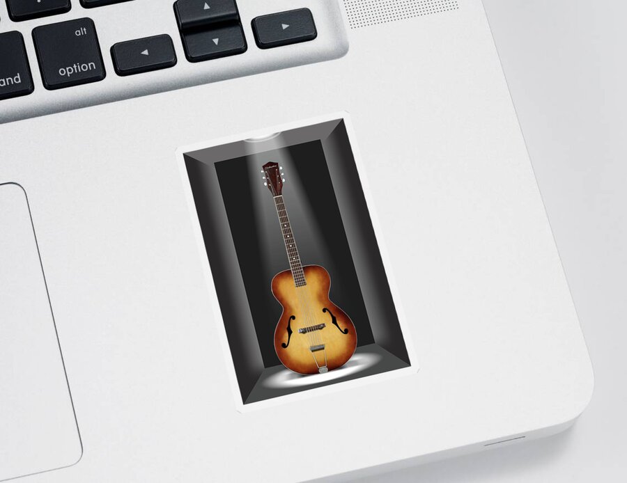 Acoustic Guitar Sticker featuring the photograph Acoustic Guitar in a Box 14 by Mike McGlothlen