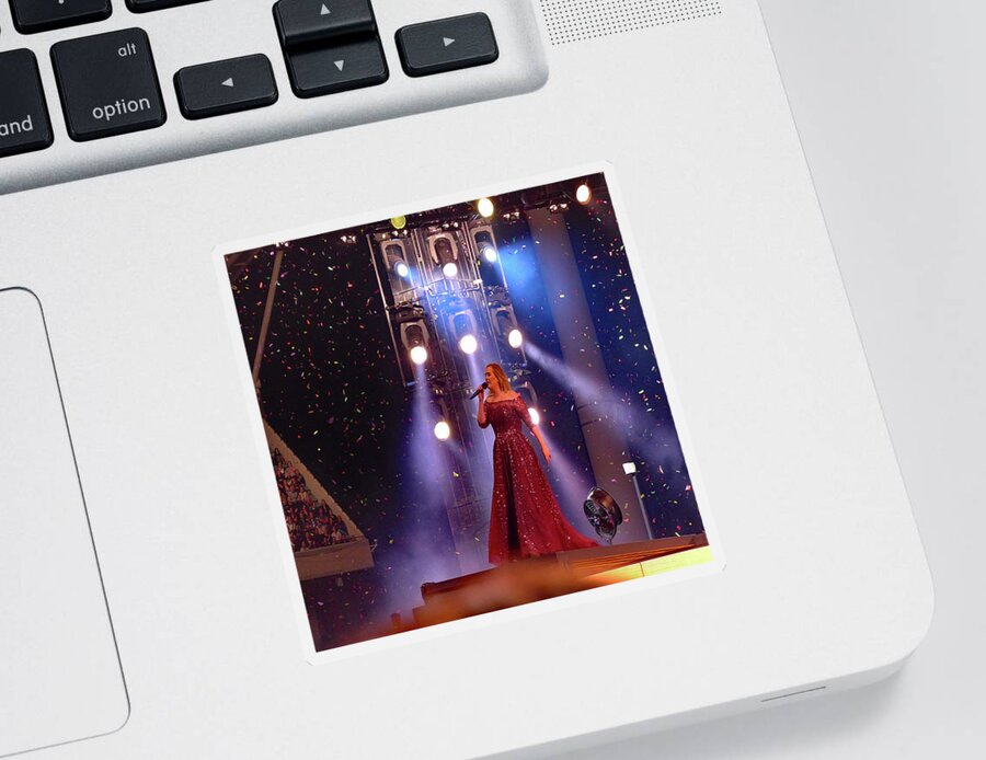 Adele Sticker featuring the photograph Adele at Wembley Stadium by Imagery-at- Work