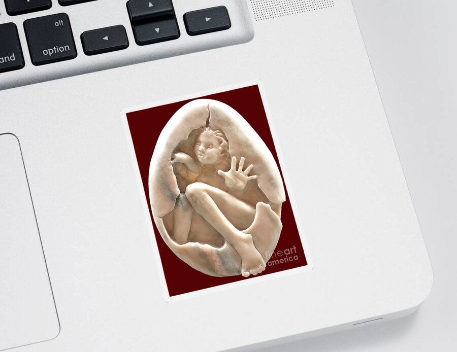 Teenage Years Sticker featuring the sculpture Adolescence by Merana Cadorette
