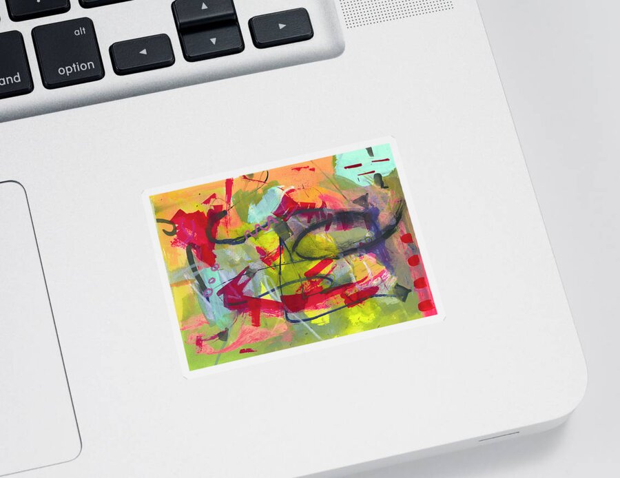 Abstract Expressionism Sticker featuring the painting Adventure by Jo-Anne Gazo-McKim