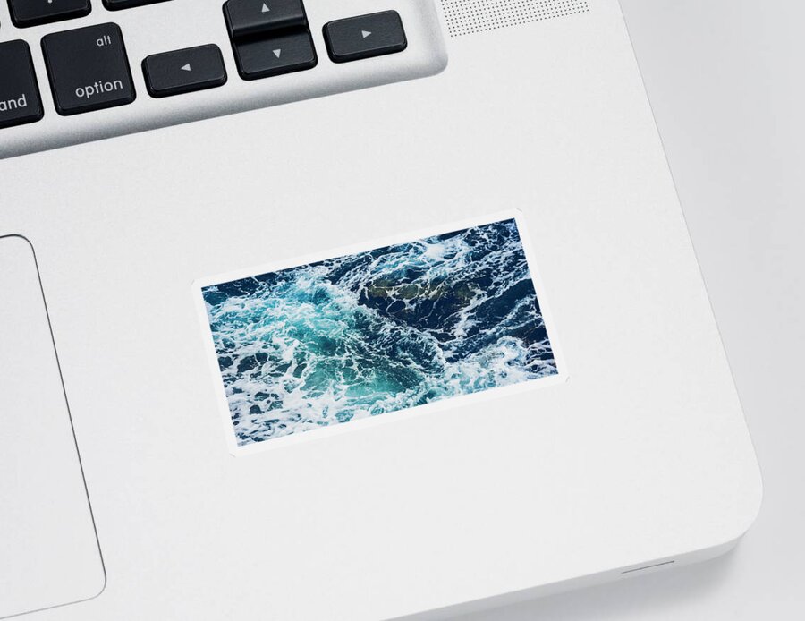 Sea Sticker featuring the photograph Aerial view of dramatic sea waves by Jelena Jovanovic