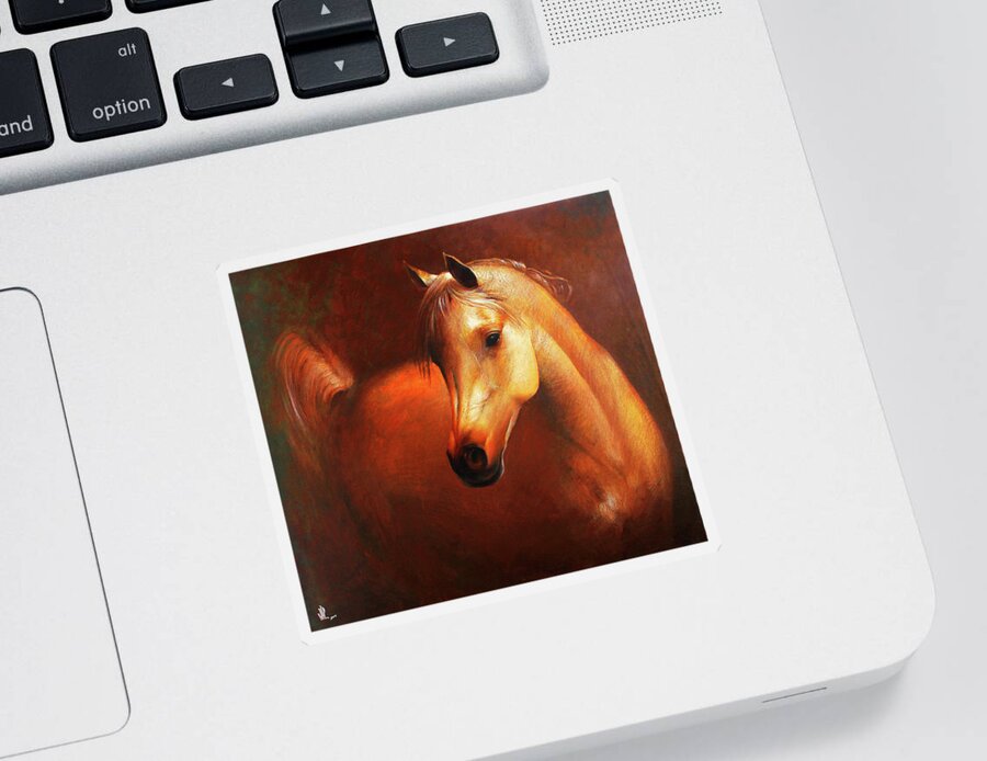 Horse Sticker featuring the painting Affection by Vali Irina Ciobanu