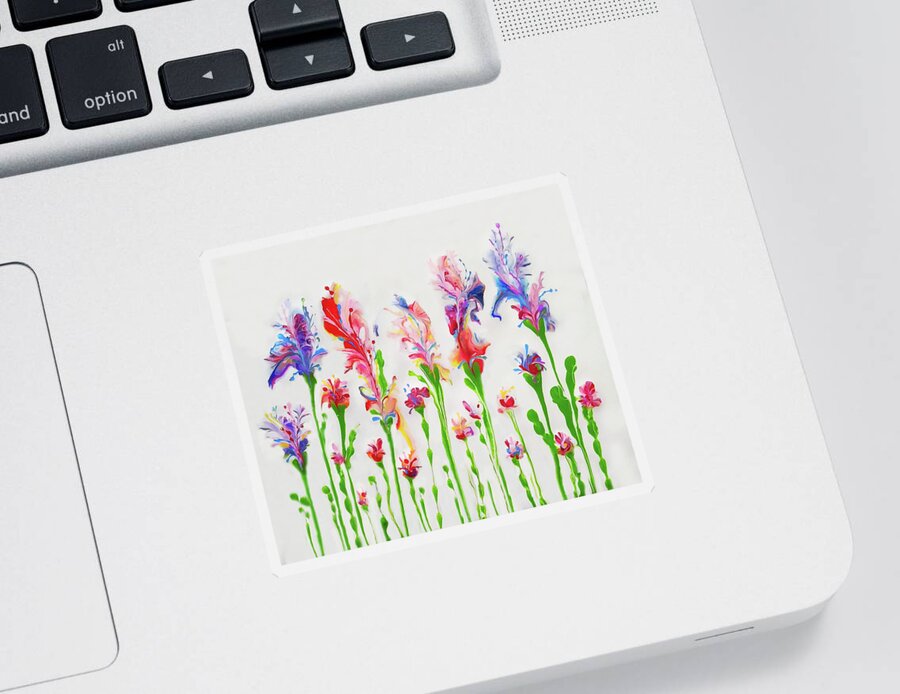 Colorful Sticker featuring the painting Afternoon Flowers by Deborah Erlandson