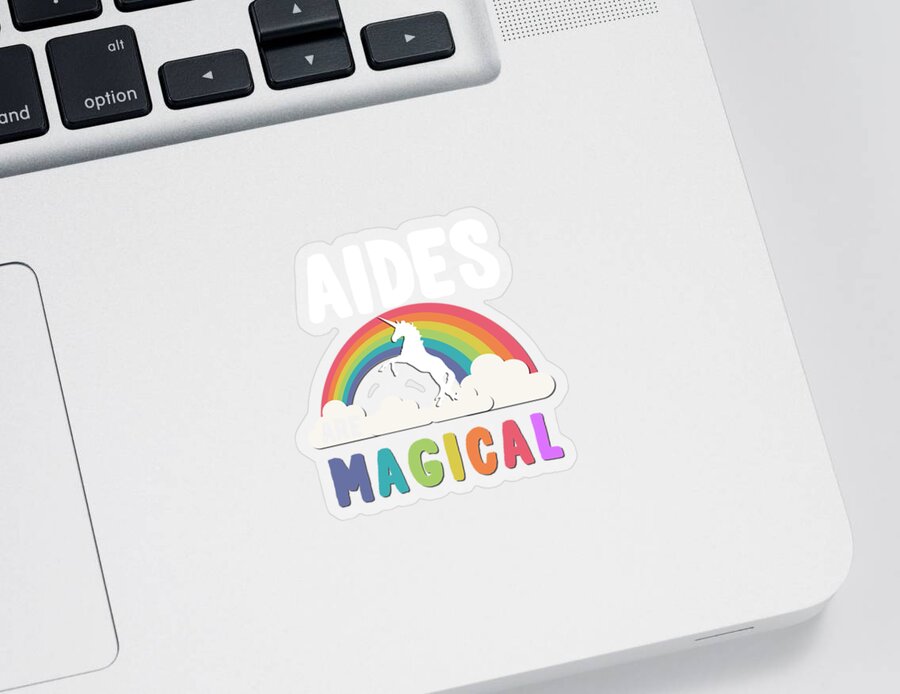 Funny Sticker featuring the digital art Aides Are Magical by Flippin Sweet Gear