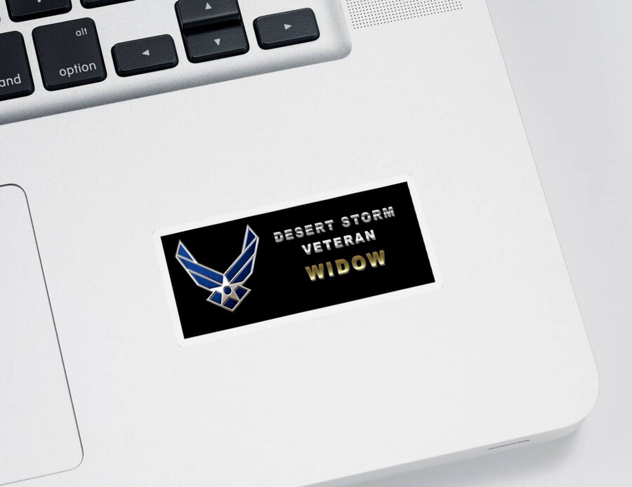 Air Sticker featuring the digital art Air Force Desert Storm Widow by Bill Richards