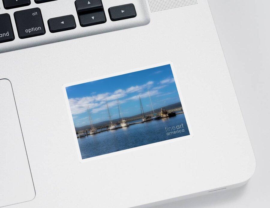 Boats Sticker featuring the photograph Albany Waterfront Marina, Western Australia 2 by Elaine Teague