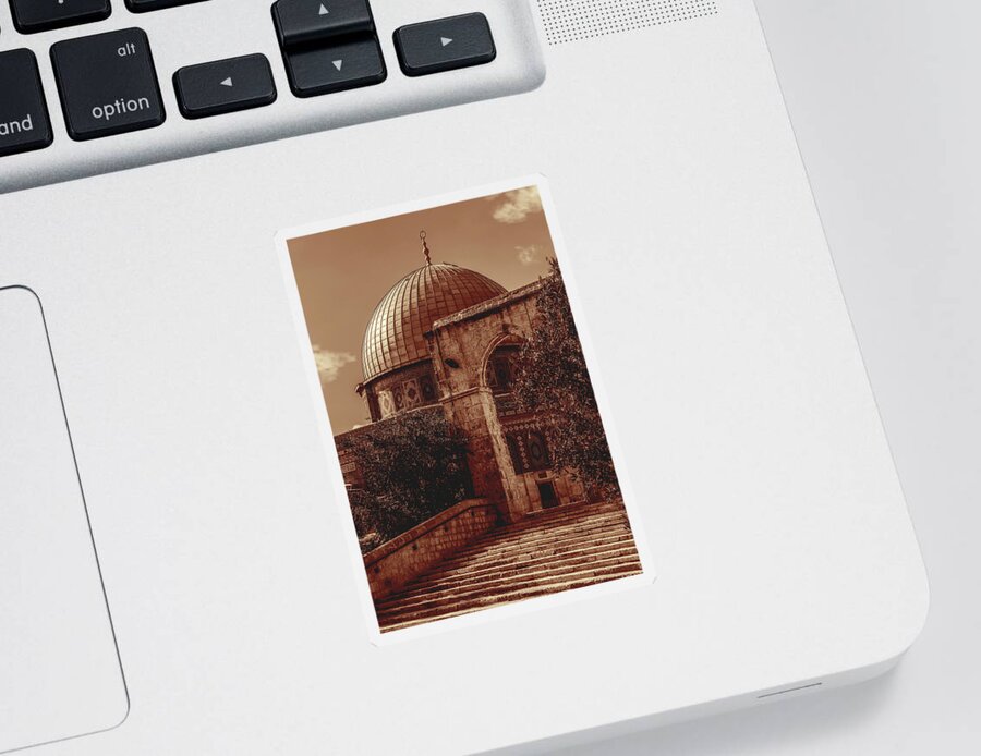Albumen Print Of Amazing Mosques Around The World - 001 Sticker featuring the painting Albumen Print of Amazing Mosques around the world - 001, Woodburytype by Artistic Rifki