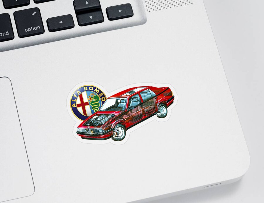 Alfa Romeo 75 quadrifoglio verde 6v iniezione Sticker by Vladyslav  Shapovalenko - Pixels