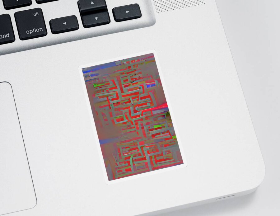 Richard Reeve Sticker featuring the digital art Algorithm by Richard Reeve