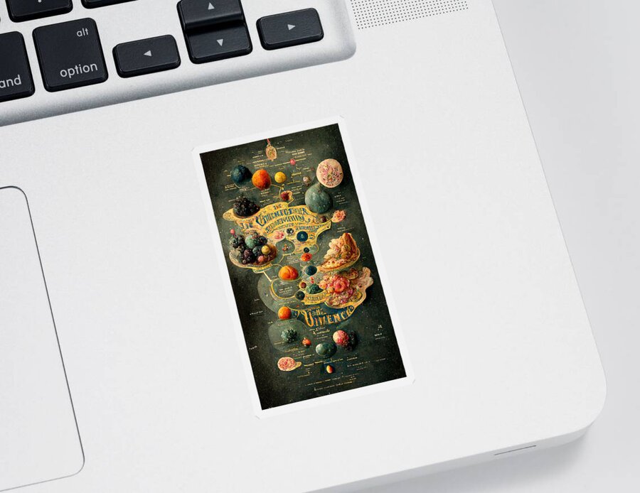 Alien Sticker featuring the digital art Alien Map of the Universe by Nickleen Mosher