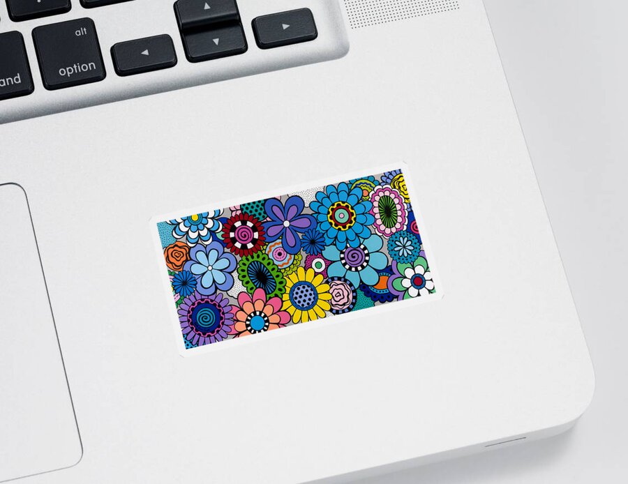 Flowers Sticker featuring the painting All About the Blooms by Beth Ann Scott