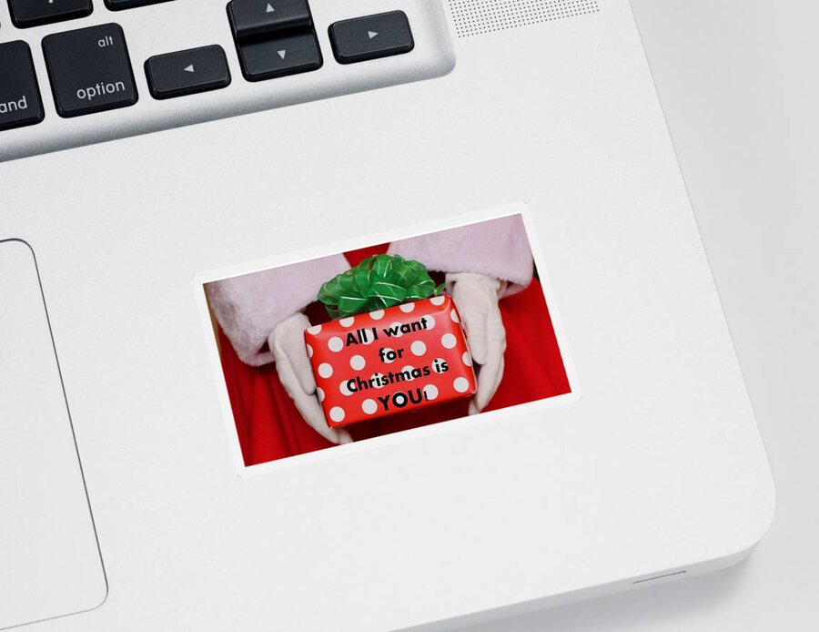 Christmas Sticker featuring the photograph All I Want For Christmas Is YOU by Nancy Ayanna Wyatt