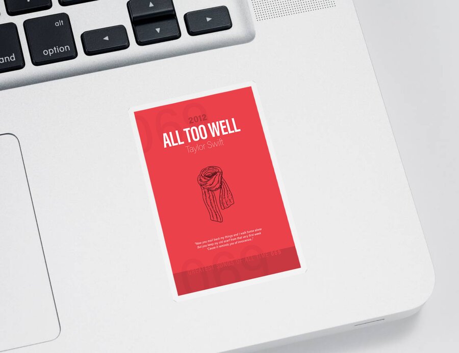 All Too Well Taylor Swift Minimalist Song Lyrics Greatest Hits of All Time  069 Sticker by Design Turnpike - Instaprints