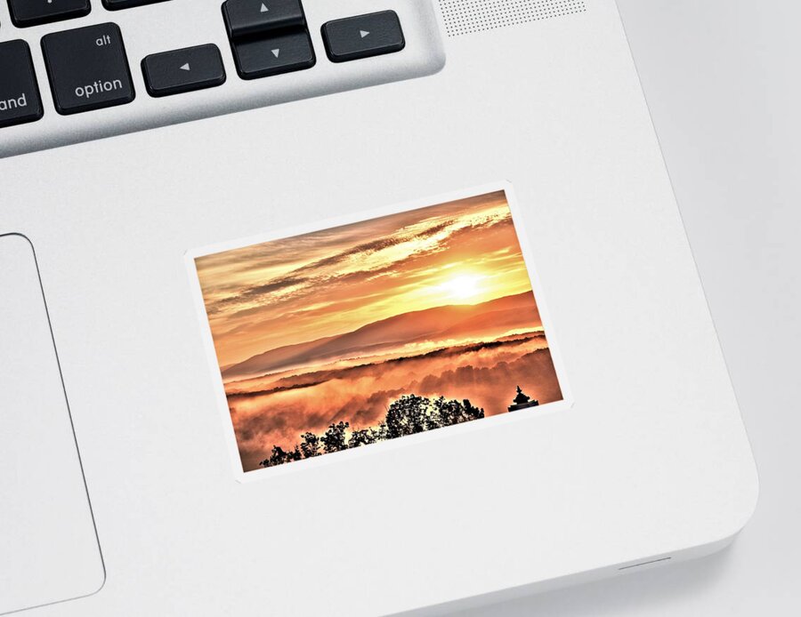 Sunrise Sticker featuring the photograph An Appalachian Sunrise by Kim Bemis