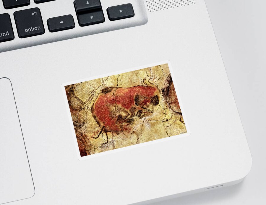 Altamira Sticker featuring the digital art Altamira Bison 2 - Landscape by Weston Westmoreland