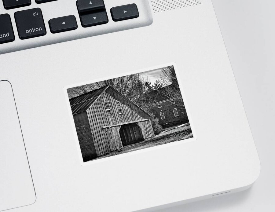 Barn Sticker featuring the digital art Amana Colony Barn by Kirt Tisdale