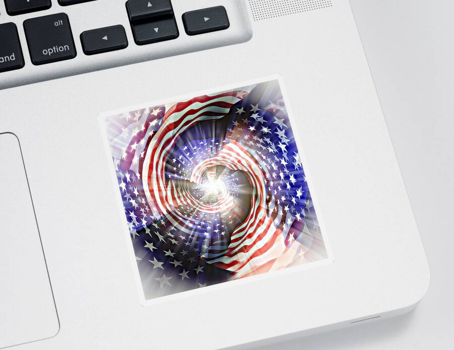 Sun Sticker featuring the digital art America's Spiral by David Manlove