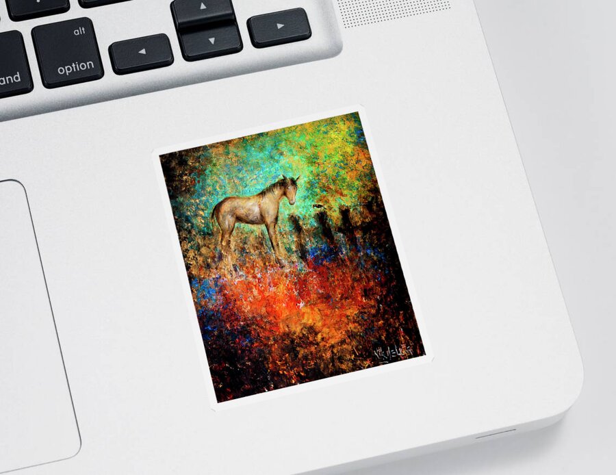 Horse Sticker featuring the painting Amigos by Nik Helbig