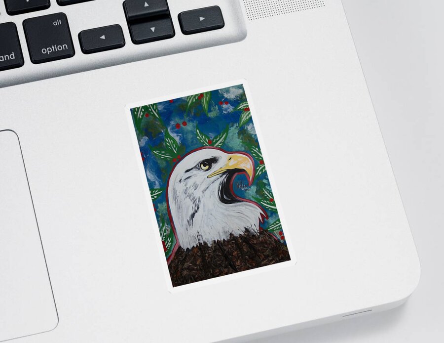 Eagle Sticker featuring the mixed media An Aberdeen Eagle by Antonio Moore