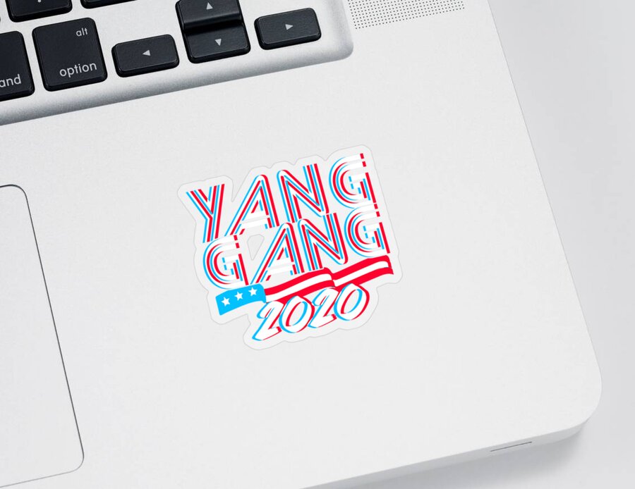 Election Sticker featuring the digital art Andrew Yang Gang 2020 by Flippin Sweet Gear