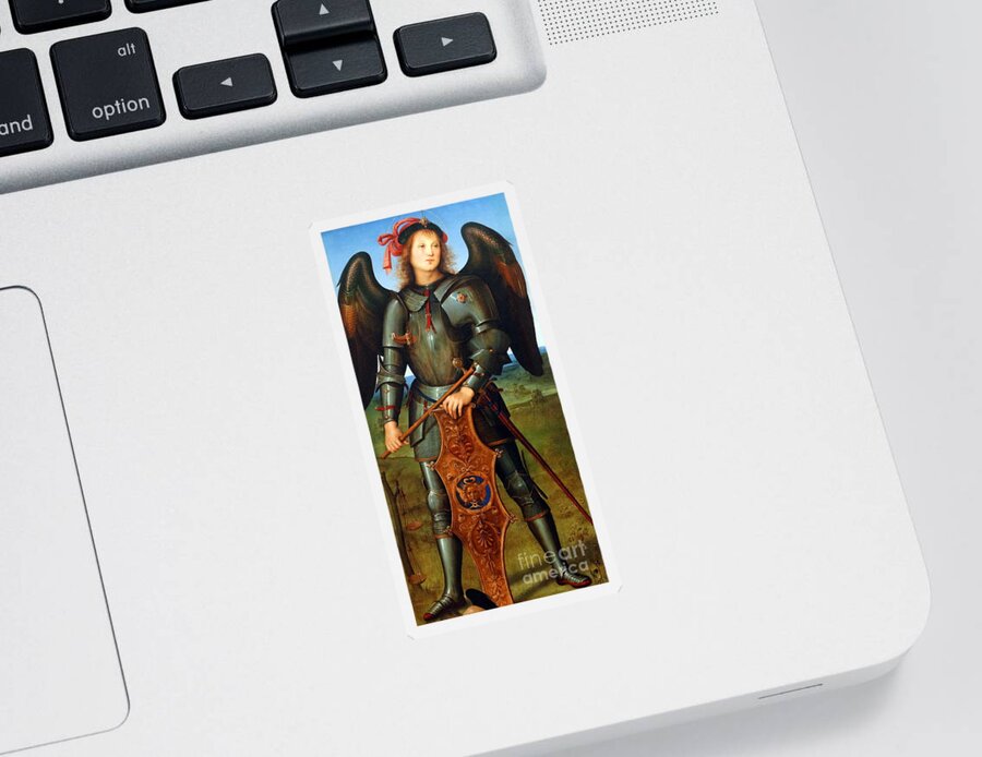 Guardian Sticker featuring the painting Angel, Detail by Pietro Perugino