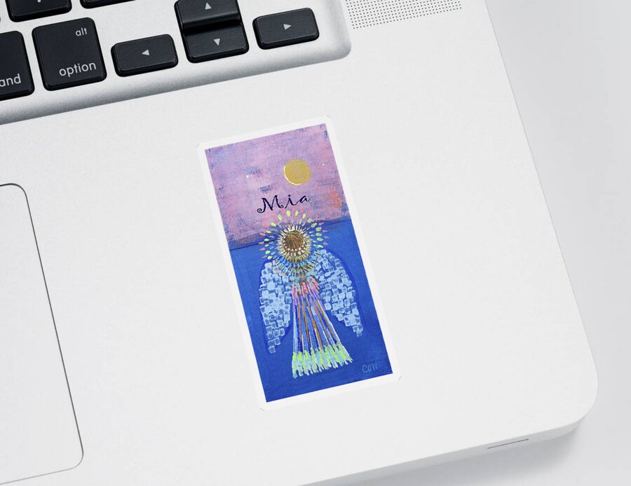Mia Sticker featuring the painting Angel Mia by Corinne Carroll
