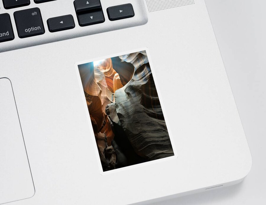 Antelope Canyon Sticker featuring the photograph Antelope Canyon Sunlight by Mark Valentine