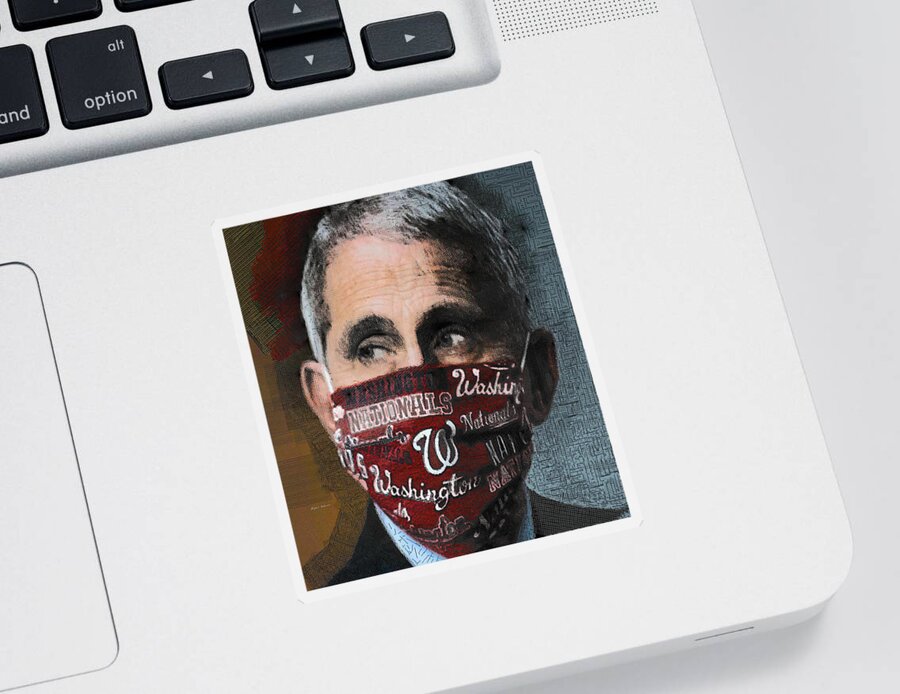 Portraits Sticker featuring the digital art Anthony Fauci, M.D by Rafael Salazar