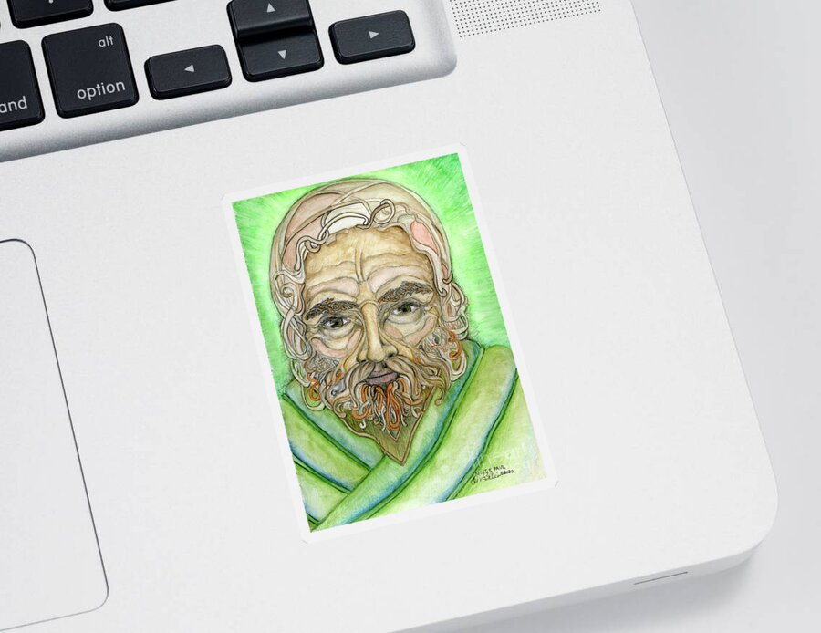 Apostle Paul Sticker featuring the painting Apostle Paul by Jo Thomas Blaine