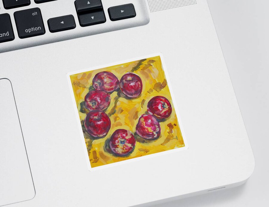Apple Sticker featuring the painting Apple Time by Thomas Dans