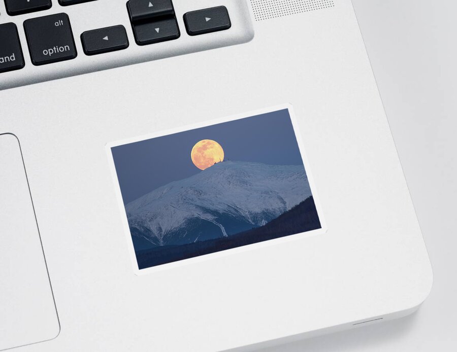 April Sticker featuring the photograph April Supermoon over Washington by White Mountain Images