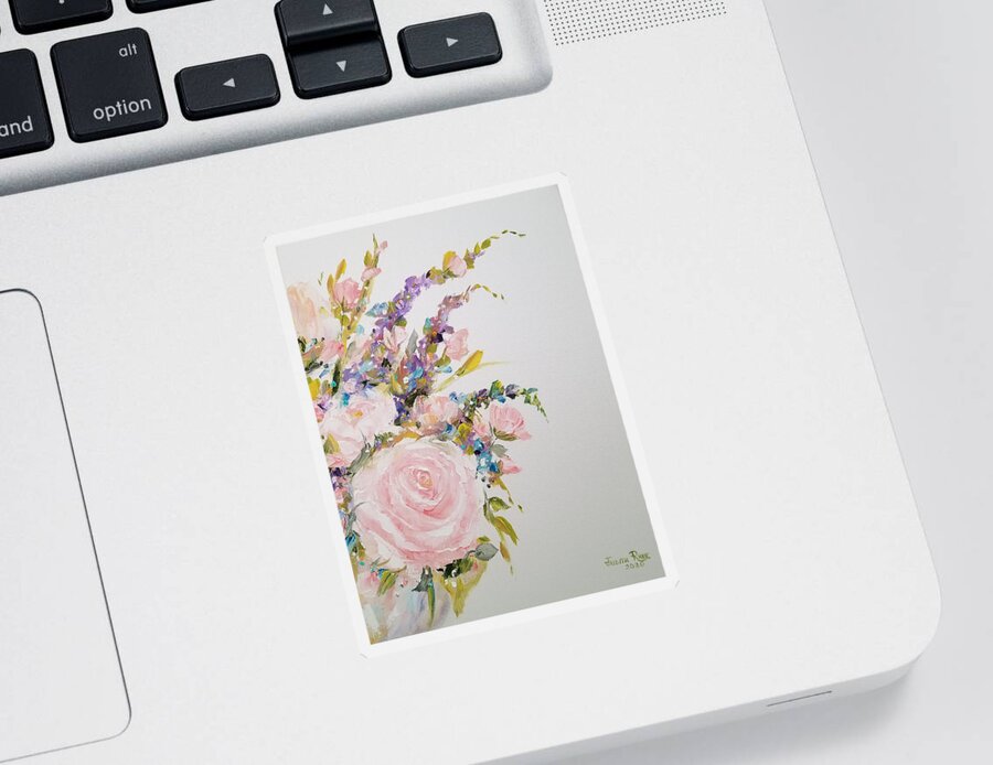 Flowers Sticker featuring the painting April's Pearls right by Judith Rhue