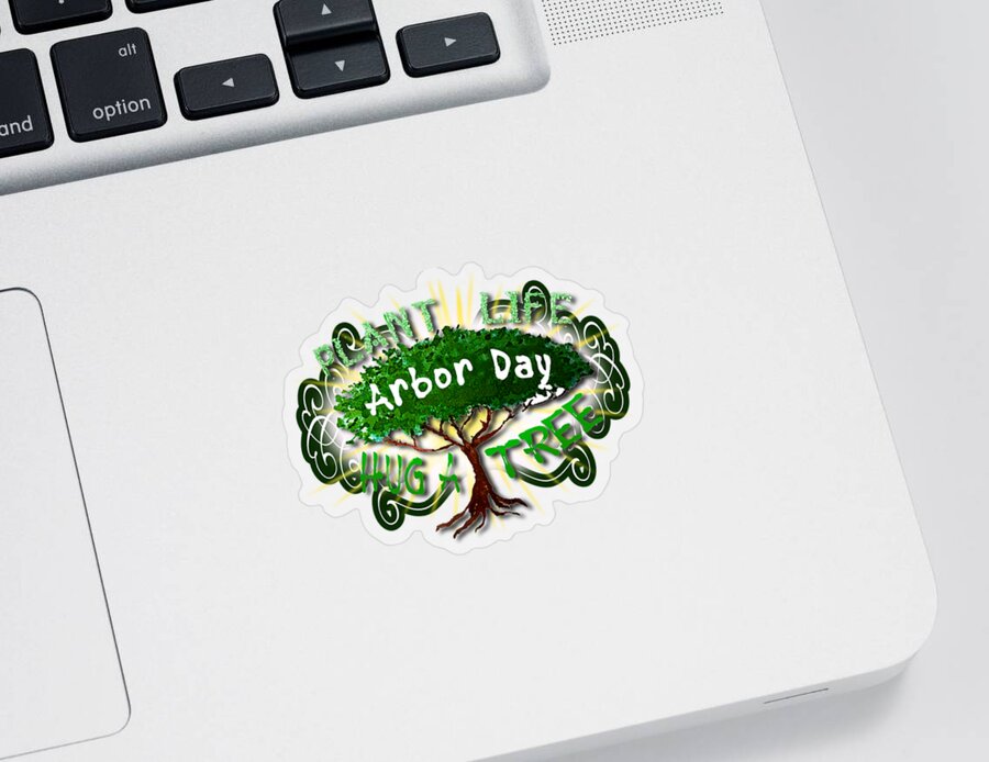 Arbor Day Sticker featuring the digital art Arbor Day a Holiday to Remember by Delynn Addams