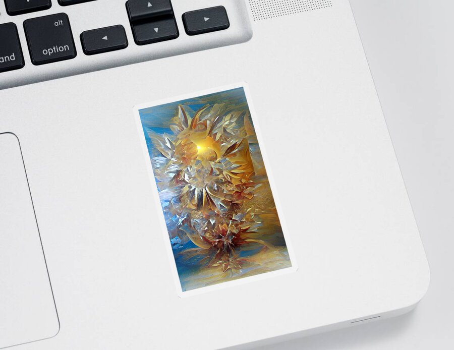 Nature Sticker featuring the digital art Arctic Gold by David Manlove