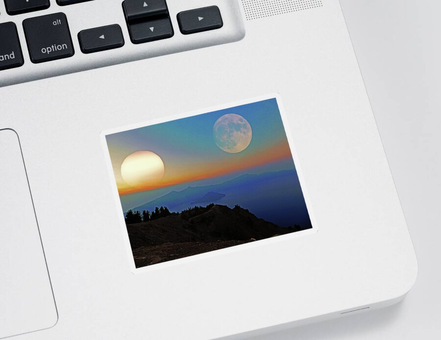 Crater Sticker featuring the photograph Aries Full Moon by Carl Moore