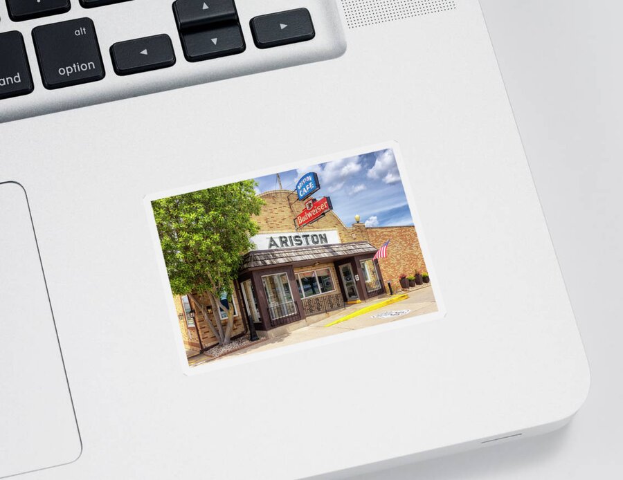 Route 66 Sticker featuring the photograph Ariston Cafe - Litchfield, IL - Route 66 by Susan Rissi Tregoning